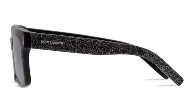Saint Laurent Bold 1/F Glitter, Black Prescription Sunglasses - 50
