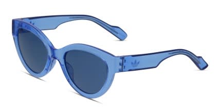Adidas AOG000 Blue, Clear glasses - Blue / Clear - Angle View