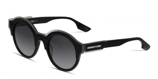 Alexander McQueen McQ MQ0003S Shiny Black/Clear Prescription