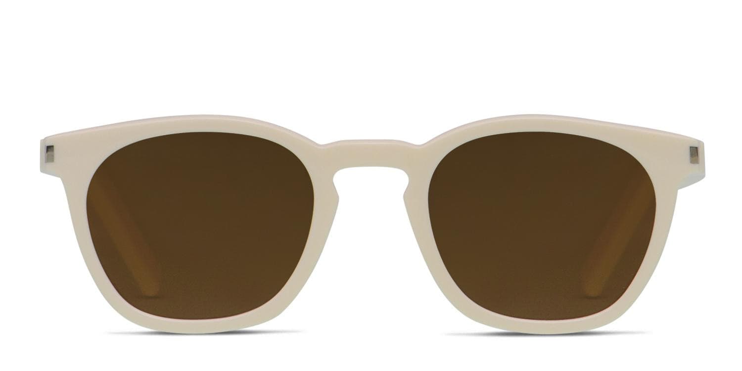 Saint Laurent SL 28 White/Brown glasses - White / Brown - Frontal View