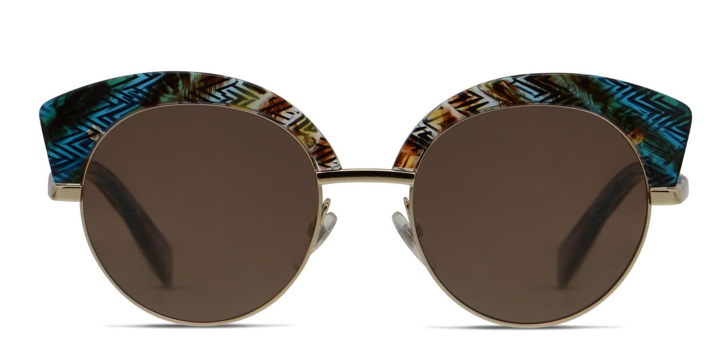 Alain Mikli A04007 Blue, Brown, Multicolor, Gold glasses - Multicolor / Blue / Brown / Gold - Frontal View