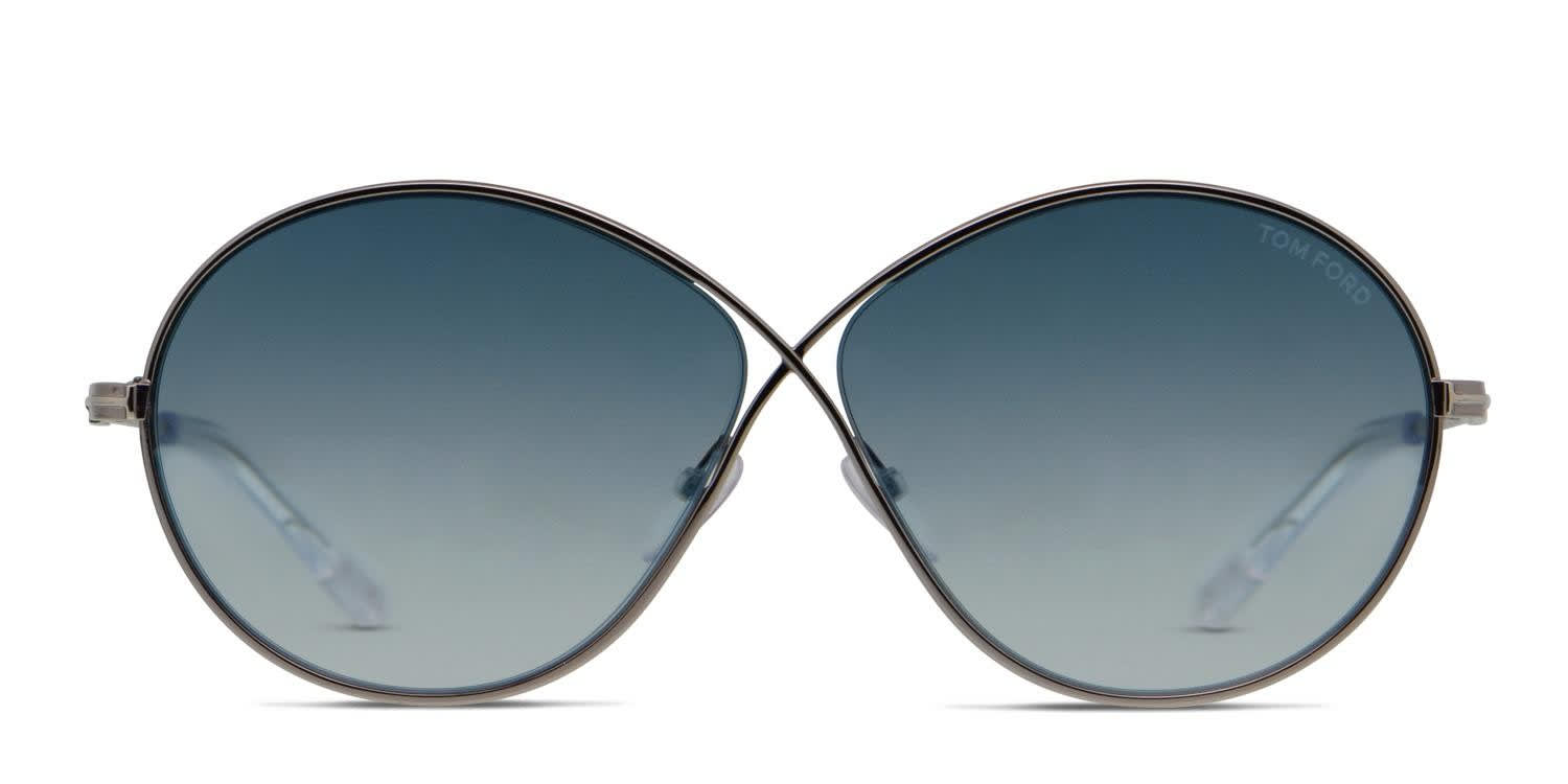Tom Ford TF564 Rania-02 Gunmetal, Blue glasses - Gunmetal / Blue - Frontal View