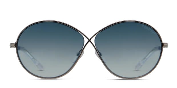 TOM FORD トムフォード サングラス Rania Tom Ford TF564 Rania-02 Gunmetal, Blue Prescription Sunglasses