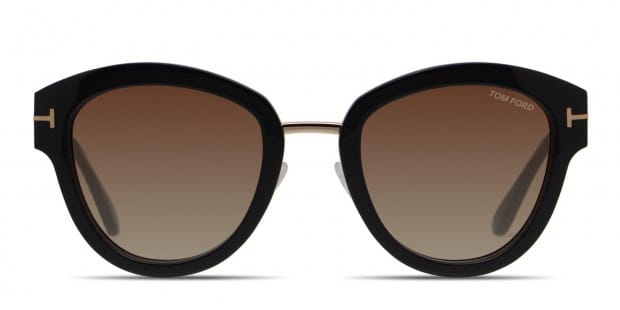 Tom Ford TF0574 Mia 02 Shiny Black Gold Prescription Sunglasses