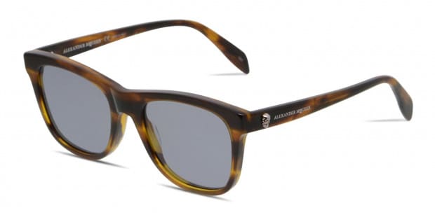 ● Alexander Mcqueen ● サングラス Ivory / Brown / 53mm Alexander McQueen Square-Frame Recycled Acetate Sunglasses
