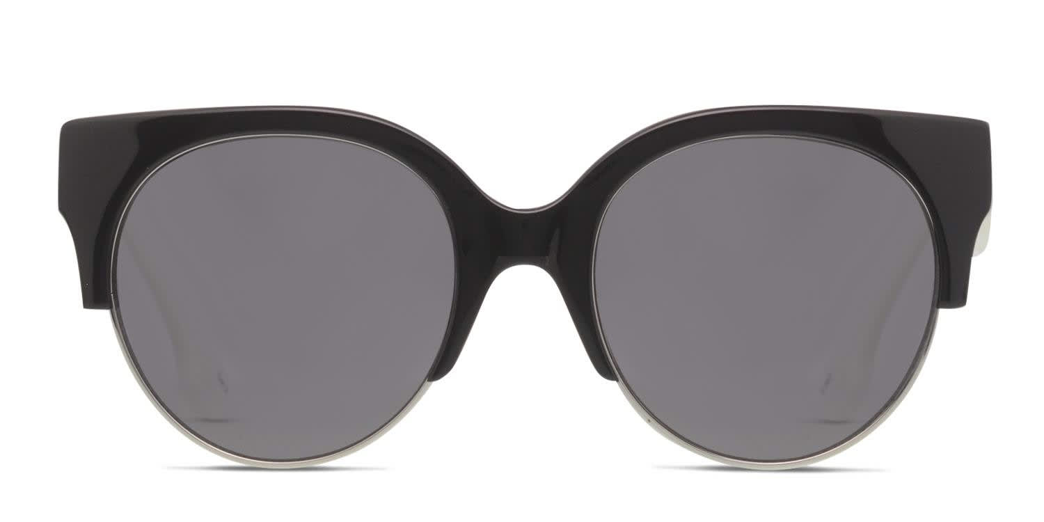 Alexander McQueen McQ MQ0048SA Black, Gunmetal, White glasses - Black / Gunmetal / White - Frontal View