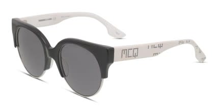 Alexander McQueen McQ MQ0048SA Black, Gunmetal, White glasses - Black / Gunmetal / White - Angle View