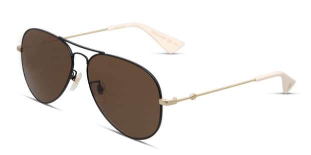 Gucci GG0515S Black/Gold/Brown Prescription Sunglasses