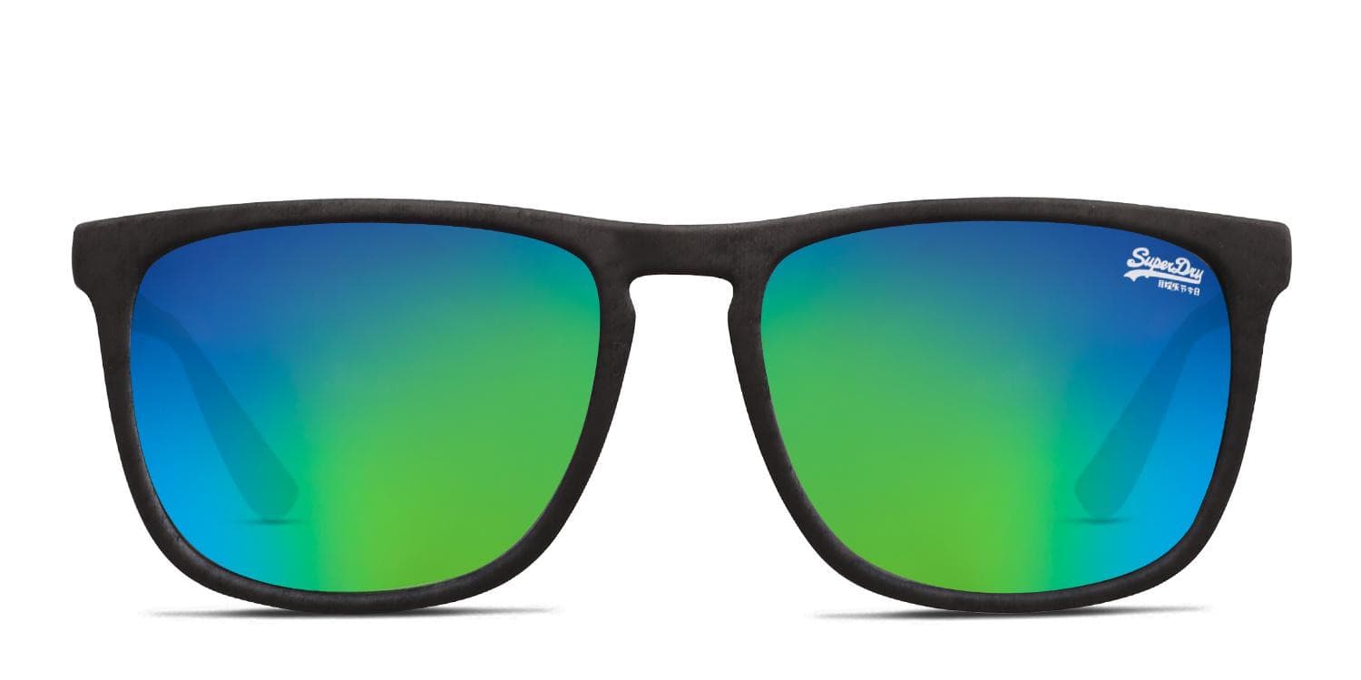 Superdry SDS-Shockwave Black/Green glasses - Black / Green - Frontal View