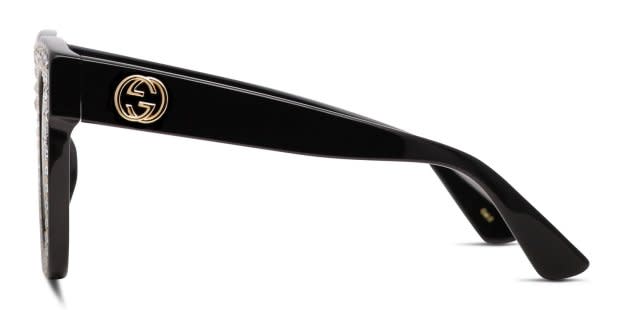 Gucci GG0116S Shiny Black, Glitter Prescription Sunglasses - 50