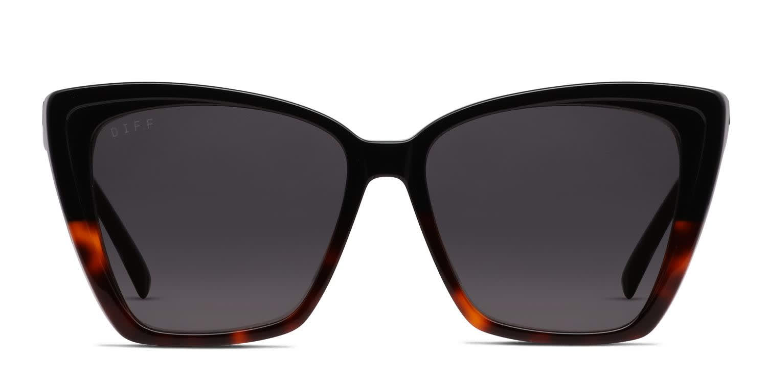 Diff Eyewear Oversized Tortoise & Black Sunglasses Shop DIFF Eyewear Becky IV Cat Eye Oversized Sunglasses for  main image 3