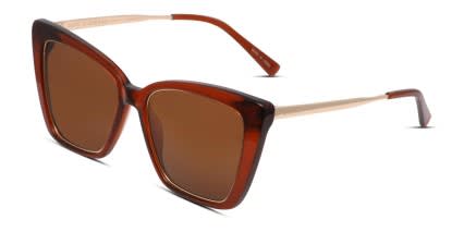 Diff Becky IV Brown/Clear glasses - Brown / Clear - Angle View