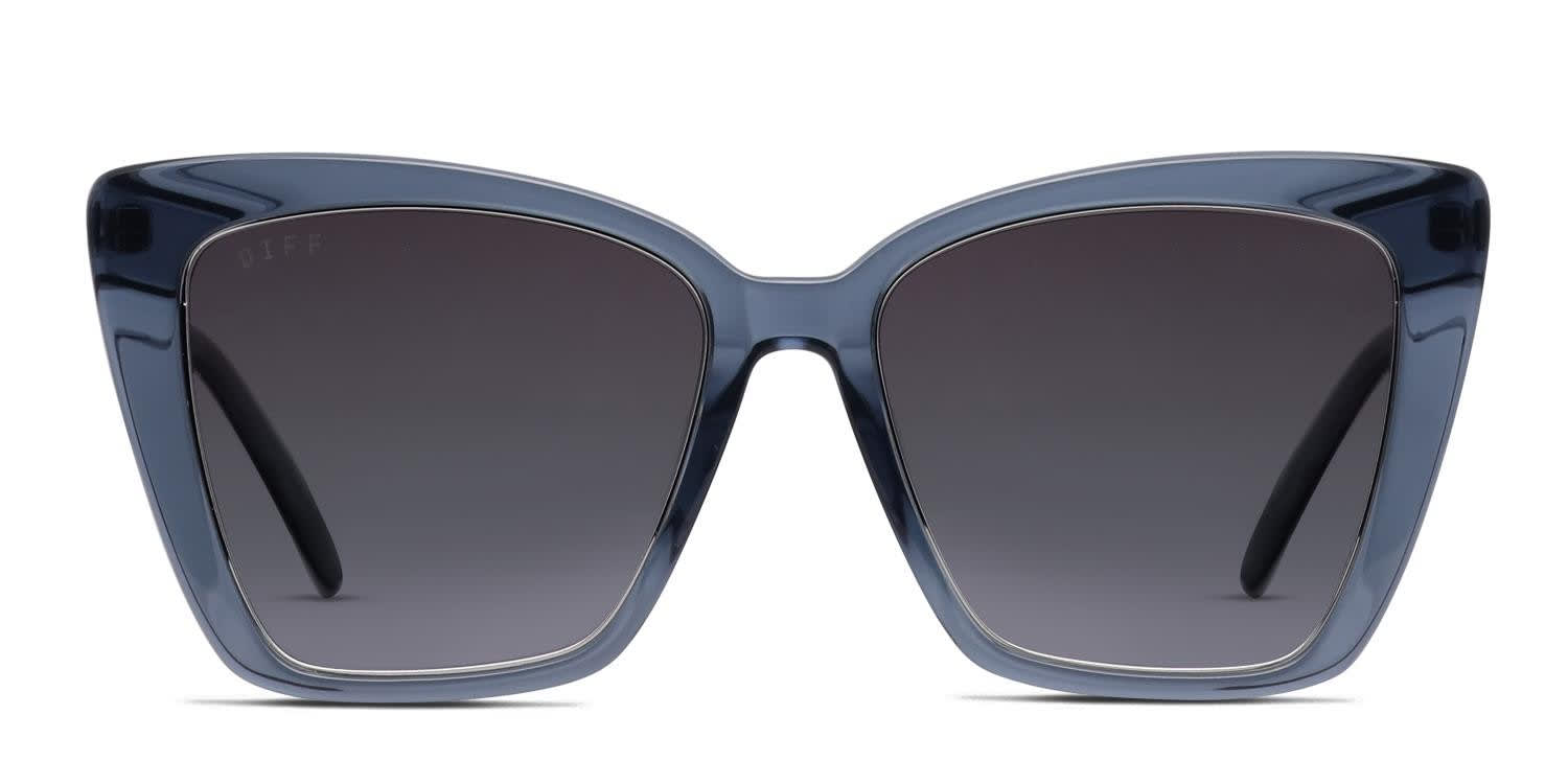 Diff Becky IV Blue/Clear glasses - Blue / Clear - Frontal View