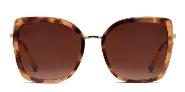 Diff Eyewear Clarisse new with case  Pink and Gold Sunglasses Clarisse Cateye Sunglasses | Pink Crystal & Wine Gradient  main image 2