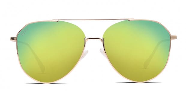 Diff Jane Aviator Sunglasses Gold Amazon.com: DIFF Jane Lightweight Aviator Sunglasses for  main image 4