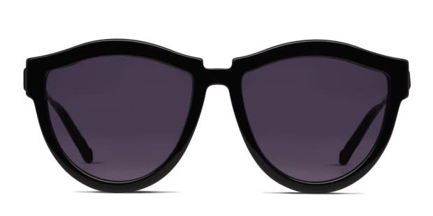 Karen Walker Harvest Hybrid Shiny Black Prescription Sunglasses