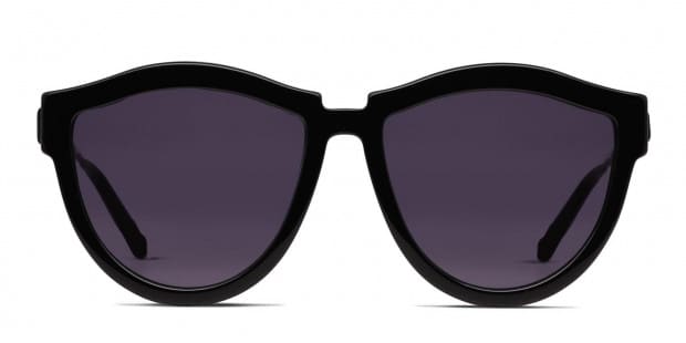 Karen Walker Harvest Hybrid Shiny Black Prescription Sunglasses - 50% Off  Lenses