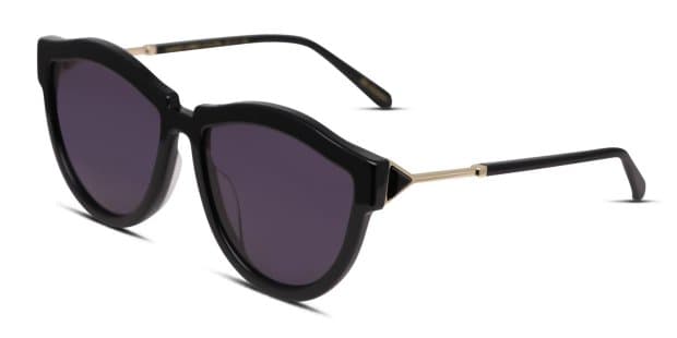 Karen Walker Harvest Hybrid Shiny Black Prescription Sunglasses