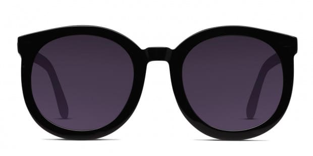 Karen Walker Super Duper Strength Shiny Black Prescription Sunglasses