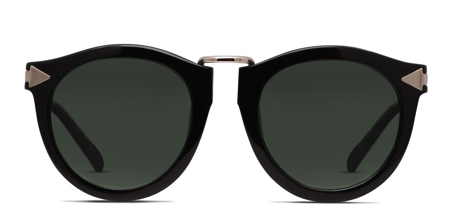 Karen Walker Harvest Shiny Black, Gold Prescription Sunglasses