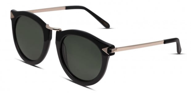 Karen Walker Harvest Shiny Black, Gold Prescription Sunglasses 