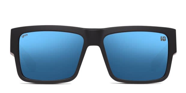 Spy Cyrus Matte Black, Blue Prescription Sunglasses - 50% Off Lenses