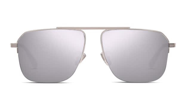 Bottega Veneta Silver Rimless Sunglasses with Clear Lenses BOTTEGA VENETA EYEWEAR Knot rectangular-frame acetate and  main image 2