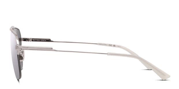 Bottega Veneta Silver Rimless Sunglasses with Clear Lenses BOTTEGA VENETA EYEWEAR Knot rectangular-frame acetate and  main image 4