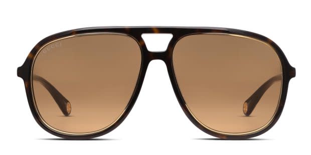 Gucci ブラウン メガネ Gucci GG1077S Brown, Tortoise Prescription Sunglasses