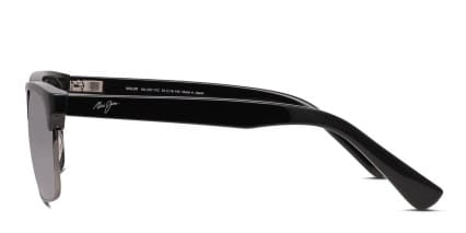 Maui Jim Kawika Shiny Black, Gunmetal glasses - Shiny Black / Gunmetal - Side View