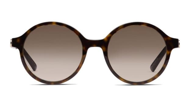 Dior Round Sunglasses with Tortoise-Pattern Brow and Gray Lenses CHRISTIAN DIOR UMBRAGE Havana Green Mirrored Foliage Round  main image 4