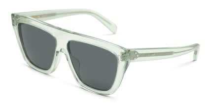 Celine CL40256I Green, Clear glasses - Clear / Green - Angle View