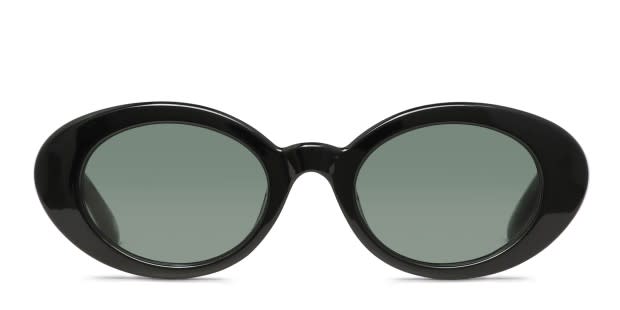 Le Specs Glossy Black Oversized Round Sunglasses Le Specs Mercury Shiny Black Prescription Sunglasses - 50  main image 4