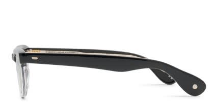 Garrett Leight Lo-B Black, Clear glasses - Black / Clear - Side View