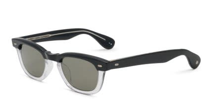 Garrett Leight Lo-B Black, Clear glasses - Black / Clear - Angle View