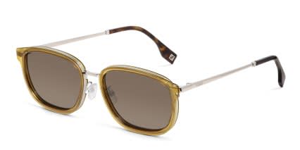 Fendi FE40155U Yellow, Silver glasses - Yellow / Silver - Angle View