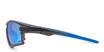 Demetz Mud w/Clip-On Matte Black, Blue glasses - Matte Black / Blue - Side View