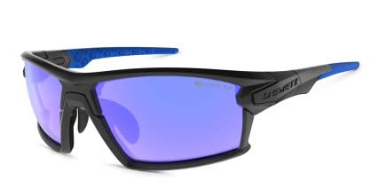 Demetz Mud w/Clip-On Matte Black, Blue glasses - Matte Black / Blue - Angle View