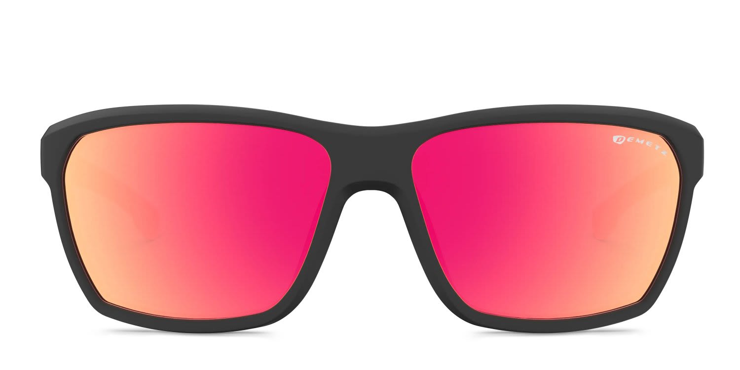 Demetz Roll Kids Matte Black, Red glasses - Matte Black / Red - Frontal View