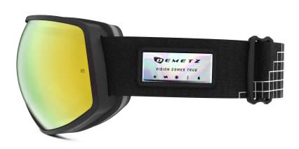 Demetz Bump Ski Goggles w/Clip-in Yellow, Black glasses - Yellow / Black - Side View