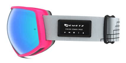 Demetz Bump Ski Goggles w/Clip-in Pink, Blue glasses - Pink / Blue - Side View