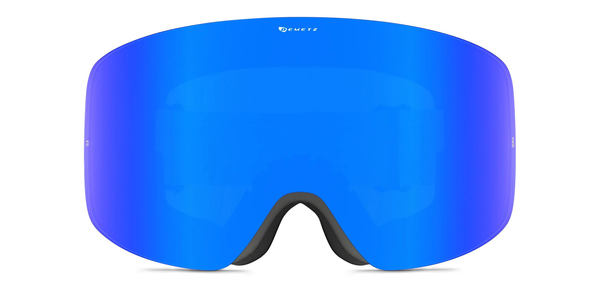 Demetz Wax Ski Goggles w/Clip-in Blue, Black glasses - Blue / Black - Frontal View