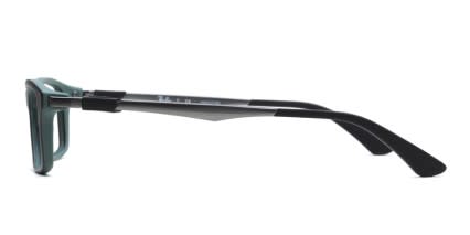 Ray-Ban 7017 Black w/Green glasses - Black / Green - Side View