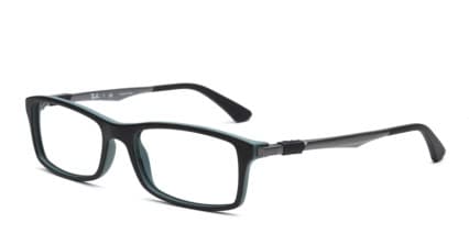 Ray-Ban 7017 Black w/Green glasses - Black / Green - Angle View