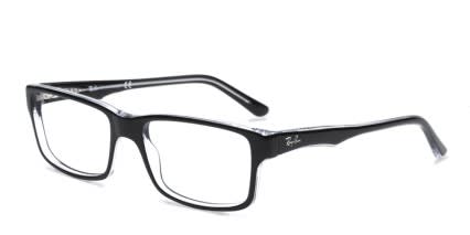 Ray-Ban RX5245 Black, Clear glasses - Black / Clear - Angle View