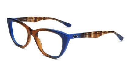 Ray-Ban RB5322 Brown w/Blue glasses - Blue / Brown - Angle View
