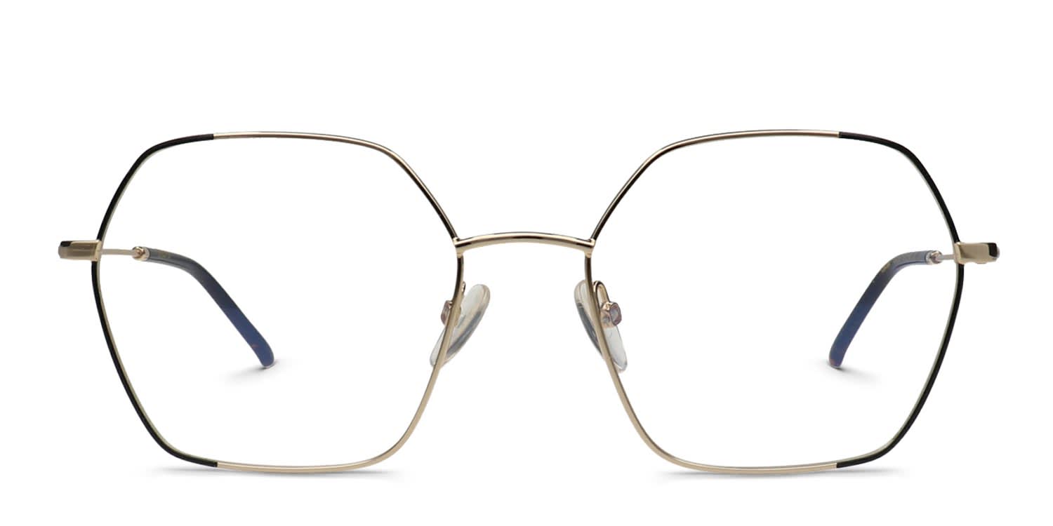 Belvie Camille Gold, Black glasses - Gold / Black - Frontal View