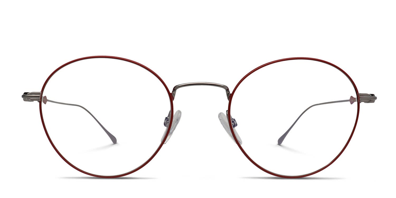 Belvie Holly Red, Gunmetal glasses - Red / Gunmetal - Frontal View