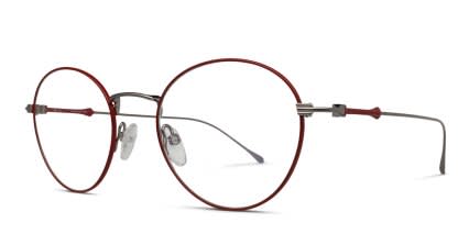 Belvie Holly Red, Gunmetal glasses - Red / Gunmetal - Angle View