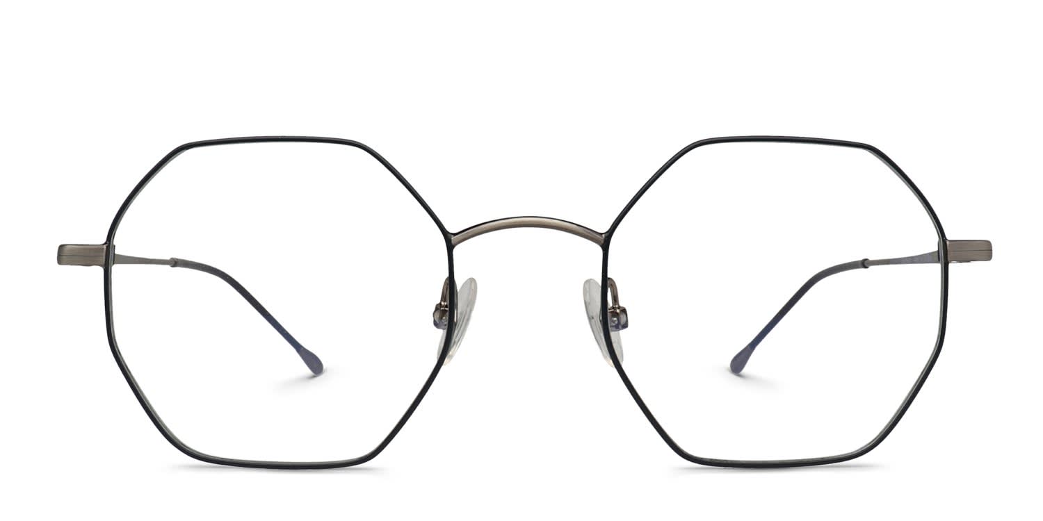 Belvie Michon Blue, Gunmetal glasses - Blue / Gunmetal - Frontal View
